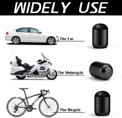 4PCS Car Tire Valve Stem Caps, Air Caps Cover, Universal for Cars, Suvs, Bike, Trucks and Motorcycles, Car Wheel & Tire Exterior Accessories-Black
