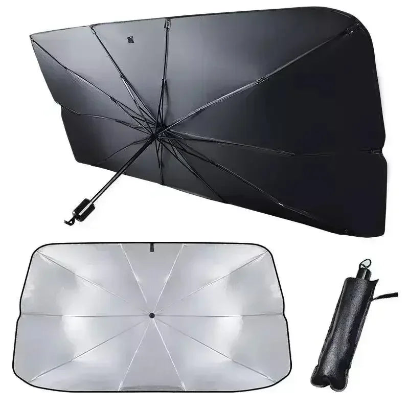 Multi-Purpose Foldable Car Windshield Sunshade and Interior Protector - Amagi Auto Parasol Umbrella Front Cover