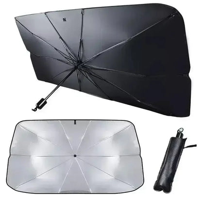 Multi-Purpose Foldable Car Windshield Sunshade and Interior Protector - Amagi Auto Parasol Umbrella Front Cover