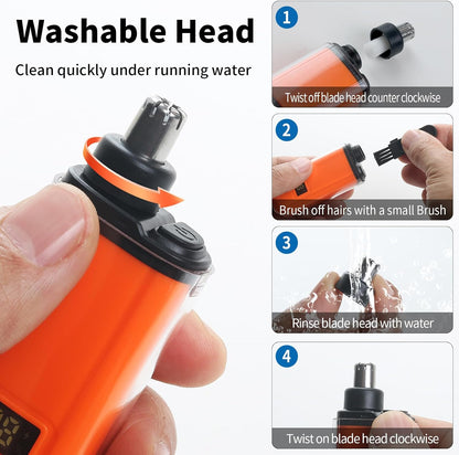 Electric Nose Hair Trimmer for Men Women, Rechargeable Mini Travel Trimmer for Nose and Ear Hair Clippers Portable Trimming with LED Display, Gift Choice